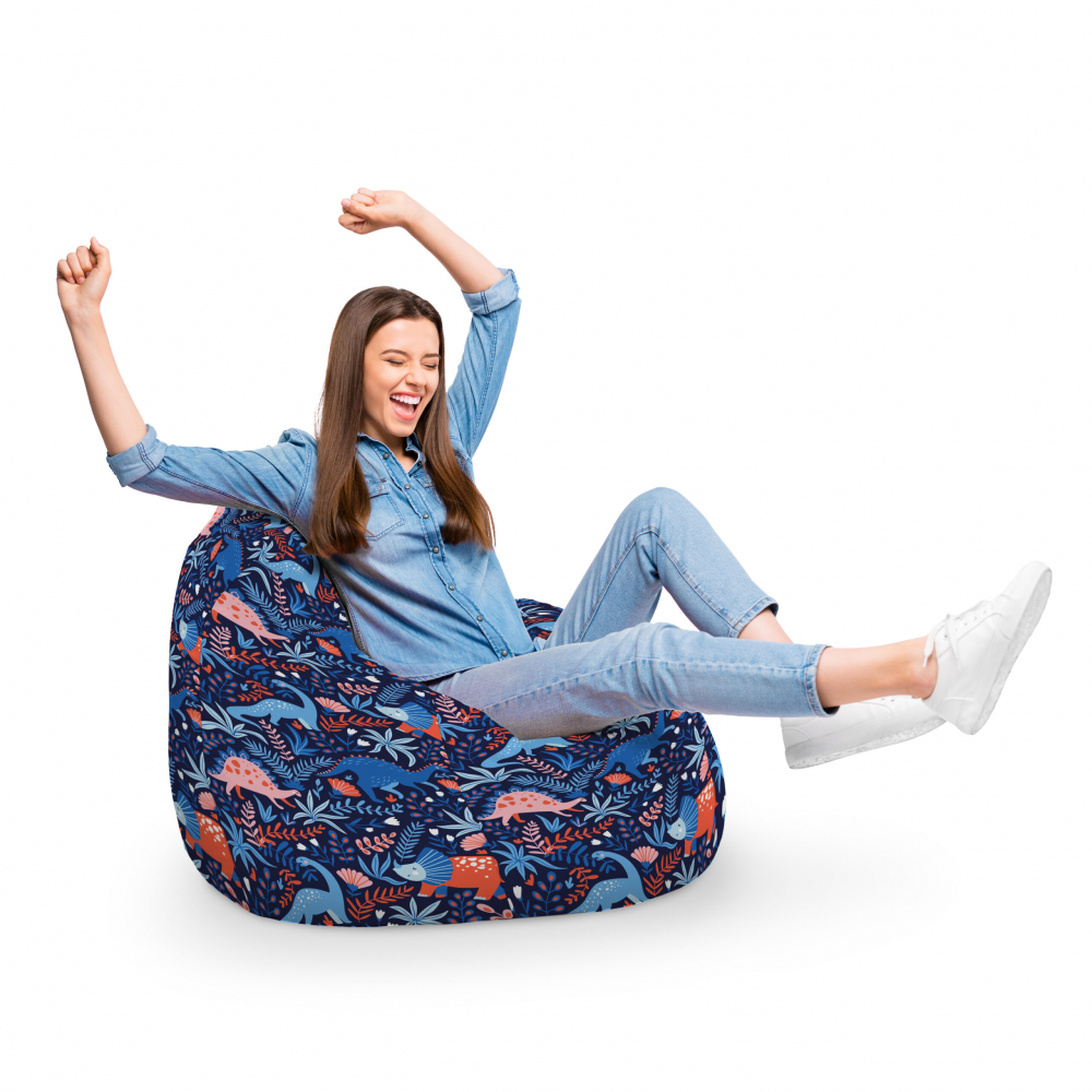 Fotoliu Puf Bean Bag tip Para XL Dinozauri Nocturni