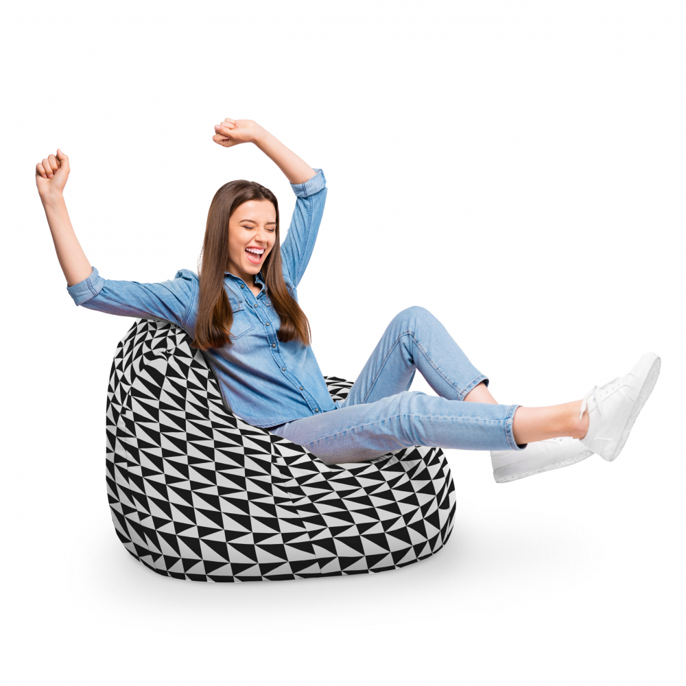 Fotoliu Puf Bean Bag tip Para XL Geometric Sea Black