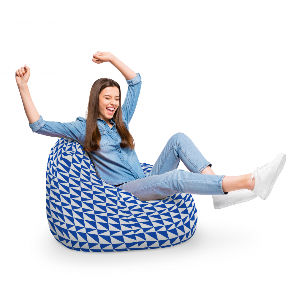 Fotoliu Puf Bean Bag tip Para XL Geometric Sea Blue