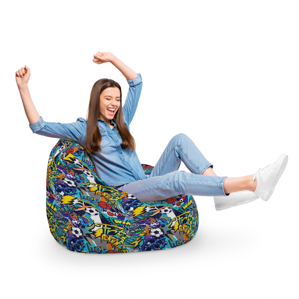 Fotoliu Puf Bean Bag Tip Para Xl Graffiti Sport