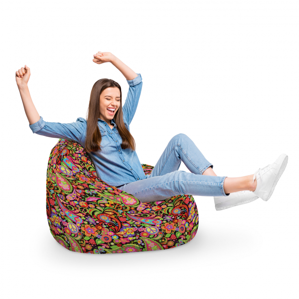 Fotoliu Puf Bean Bag tip Para XL Hippie Peace