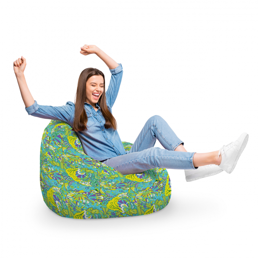 Fotoliu Puf Bean Bag tip Para XL Hippie Turcoaz