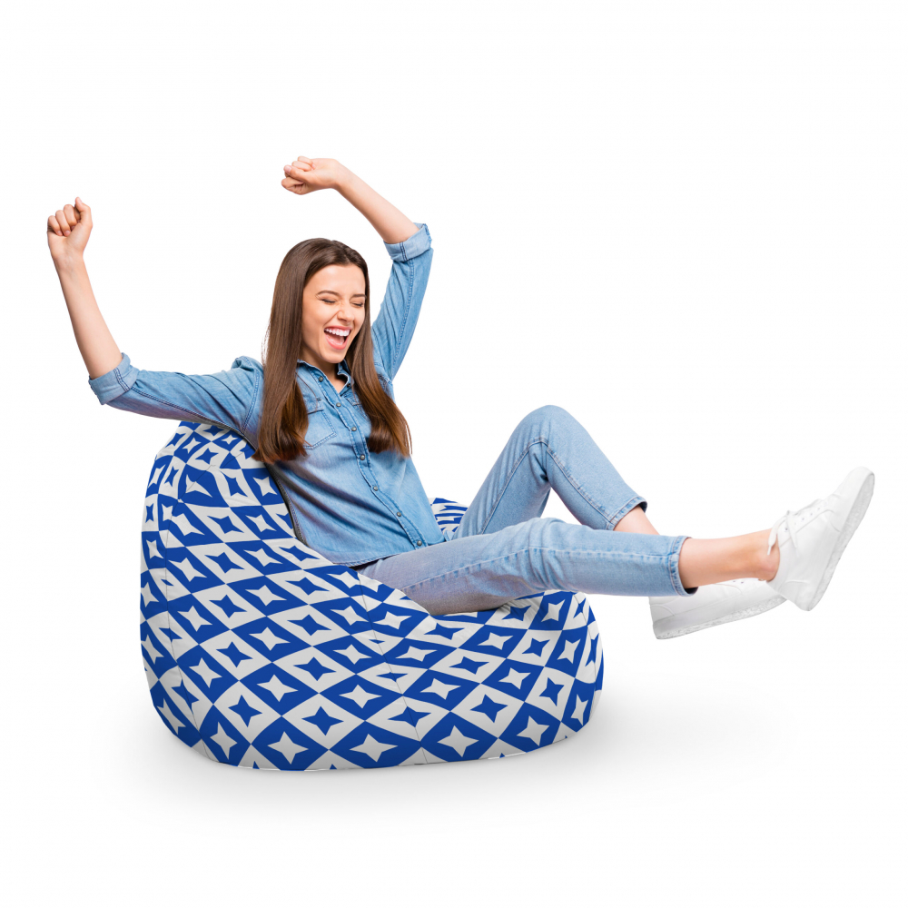 Fotoliu Puf Bean Bag tip Para XL Oriental Stars Blue