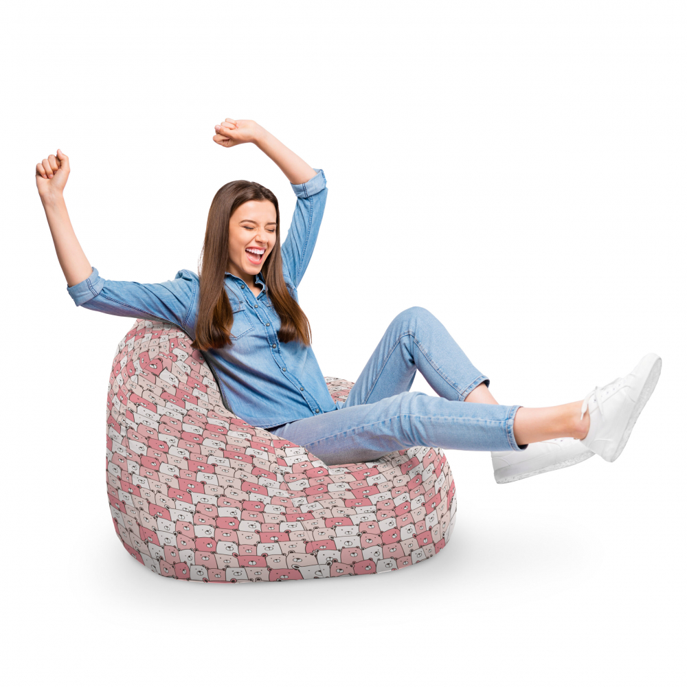 Fotoliu Puf Bean Bag tip Para XL Ursuleti Roz