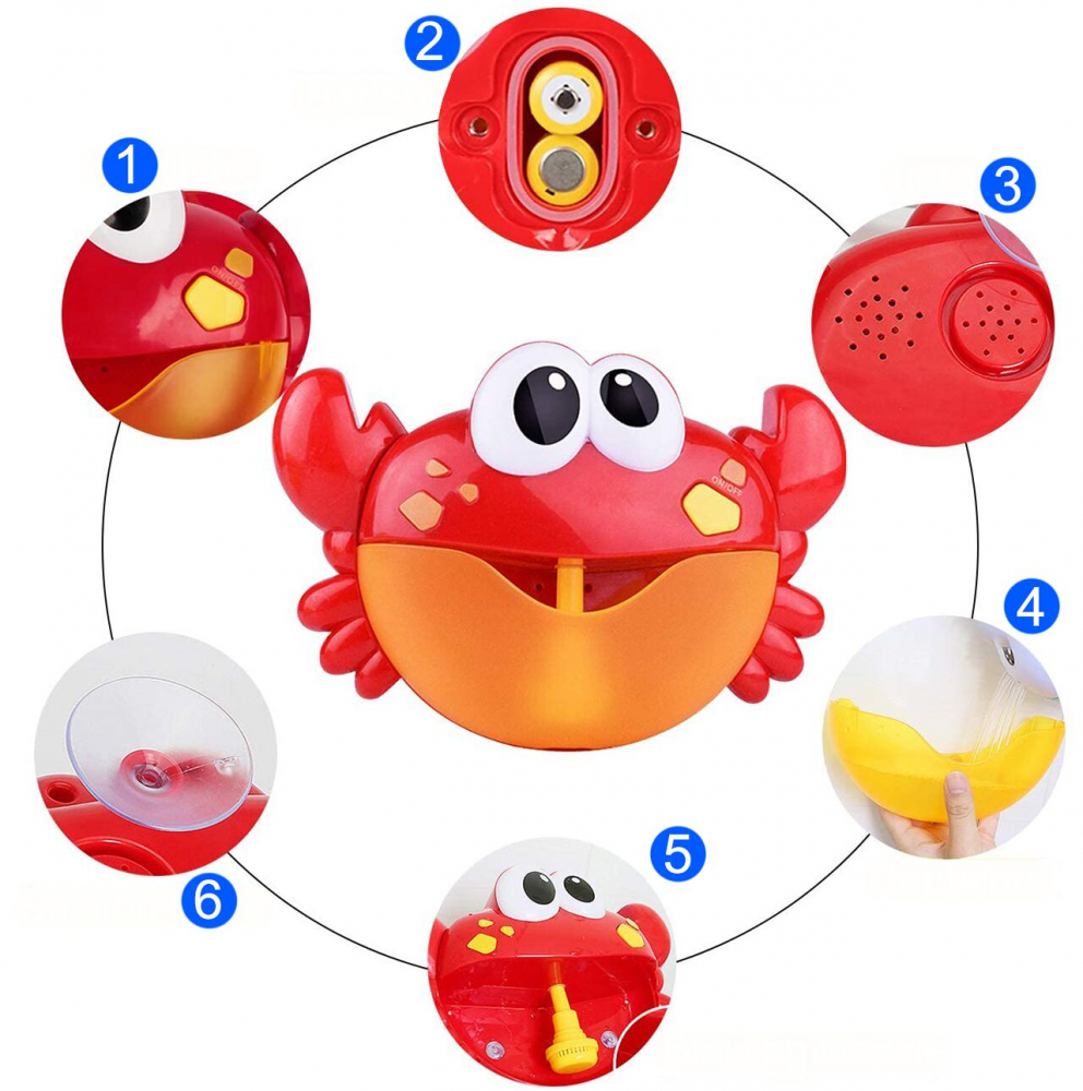 Poze Jucarie baie Crab Muzical generator de spuma Red nichiduta.ro 