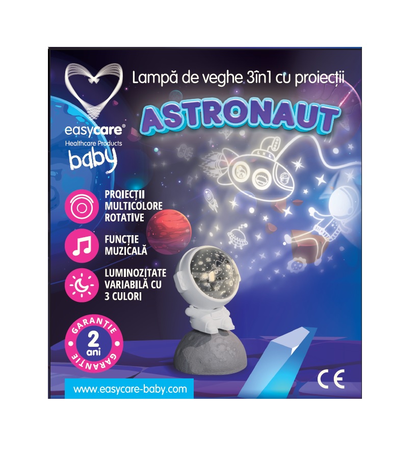 Lampa de veghe Easycare Baby Astronaut 3in1 cu proiectii - 9