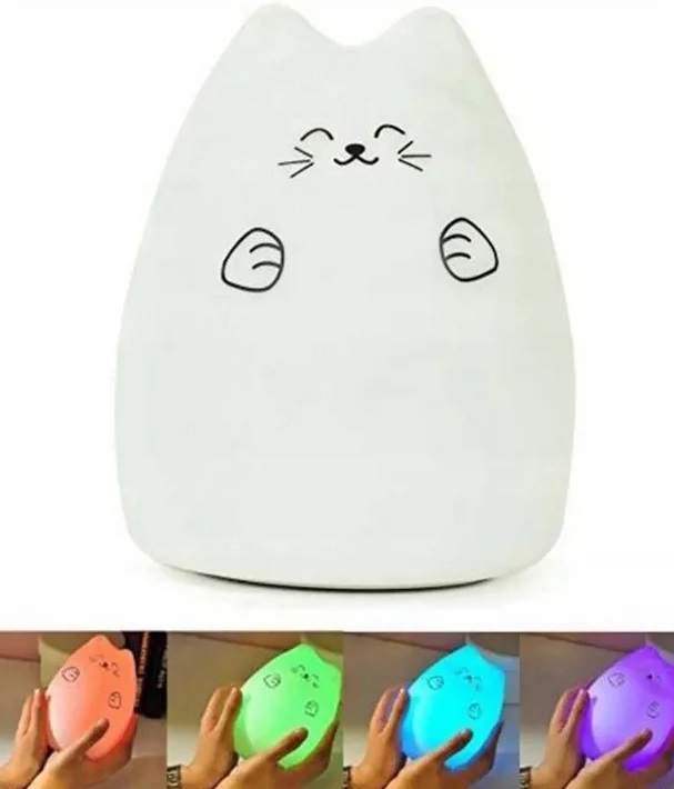 Lampa de veghe cu telecomanda si 15 culori LED Pisicuta - 4