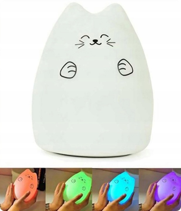 Lampa de veghe cu telecomanda si 15 culori LED Pisicuta - 6