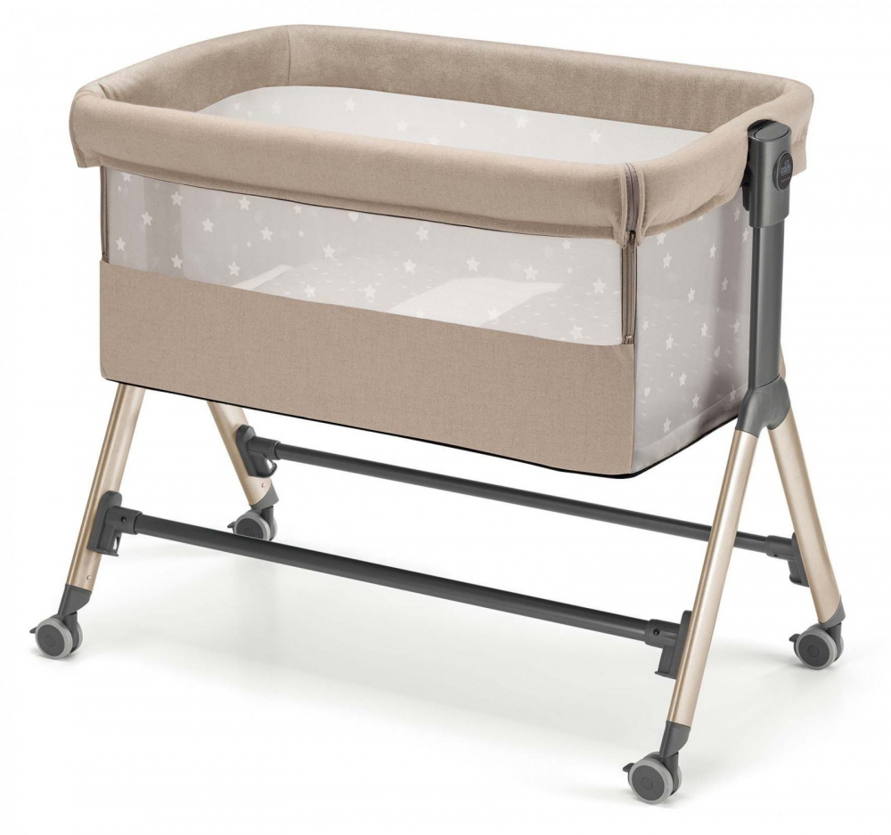 Patut Cullami co-sleeper 2 in 1 cu laterala culisanta reglabil in 8 pozitii pe inaltime Bej