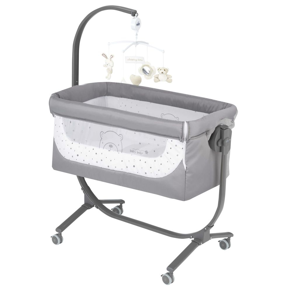 Patut Cullami co-sleeper 2 in 1 cu laterala culisanta si inaltime reglabila Gri deschis