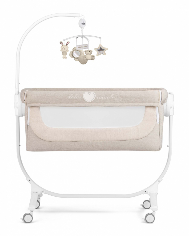 Patut Cullami co-sleeper 2 in 1 cu laterala culisanta si inaltime reglabila Gri deschis - 1 | YEO