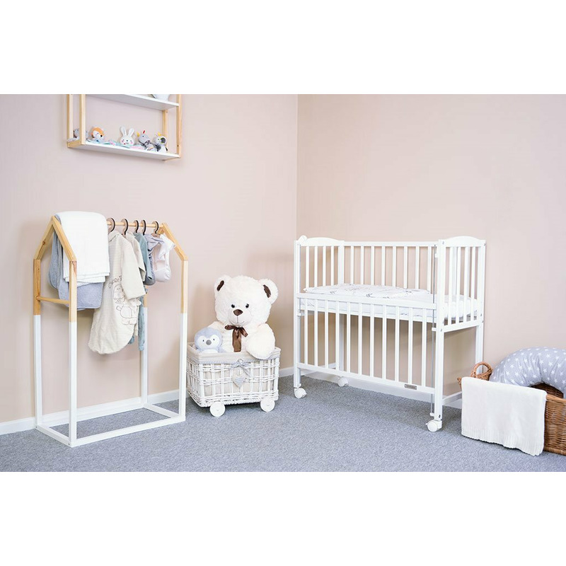 Patut din lemn New Baby cu laterala culisanta 90x40 cm Mateo White - 2