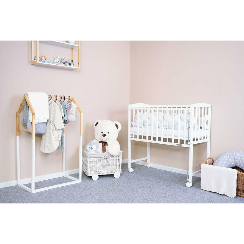 Patut din lemn New Baby cu laterala culisanta 90x40 cm Mateo White - 3