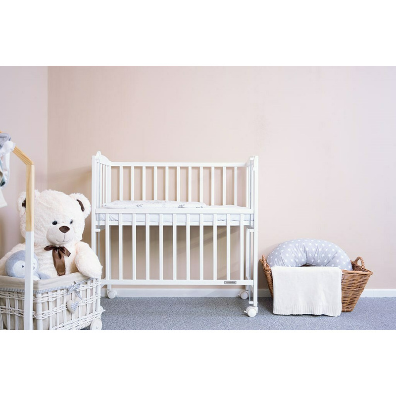 Patut din lemn New Baby cu laterala culisanta 90x40 cm Mateo White - 4