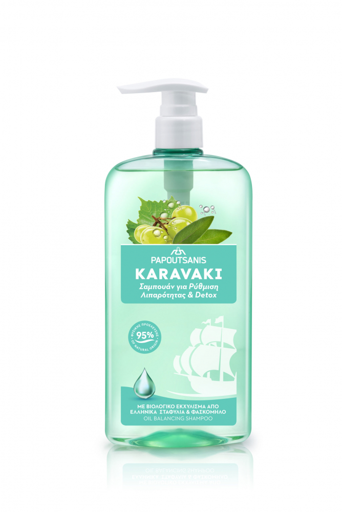 Sampon Karavaki pentru par gras si detoxifiant 600ml