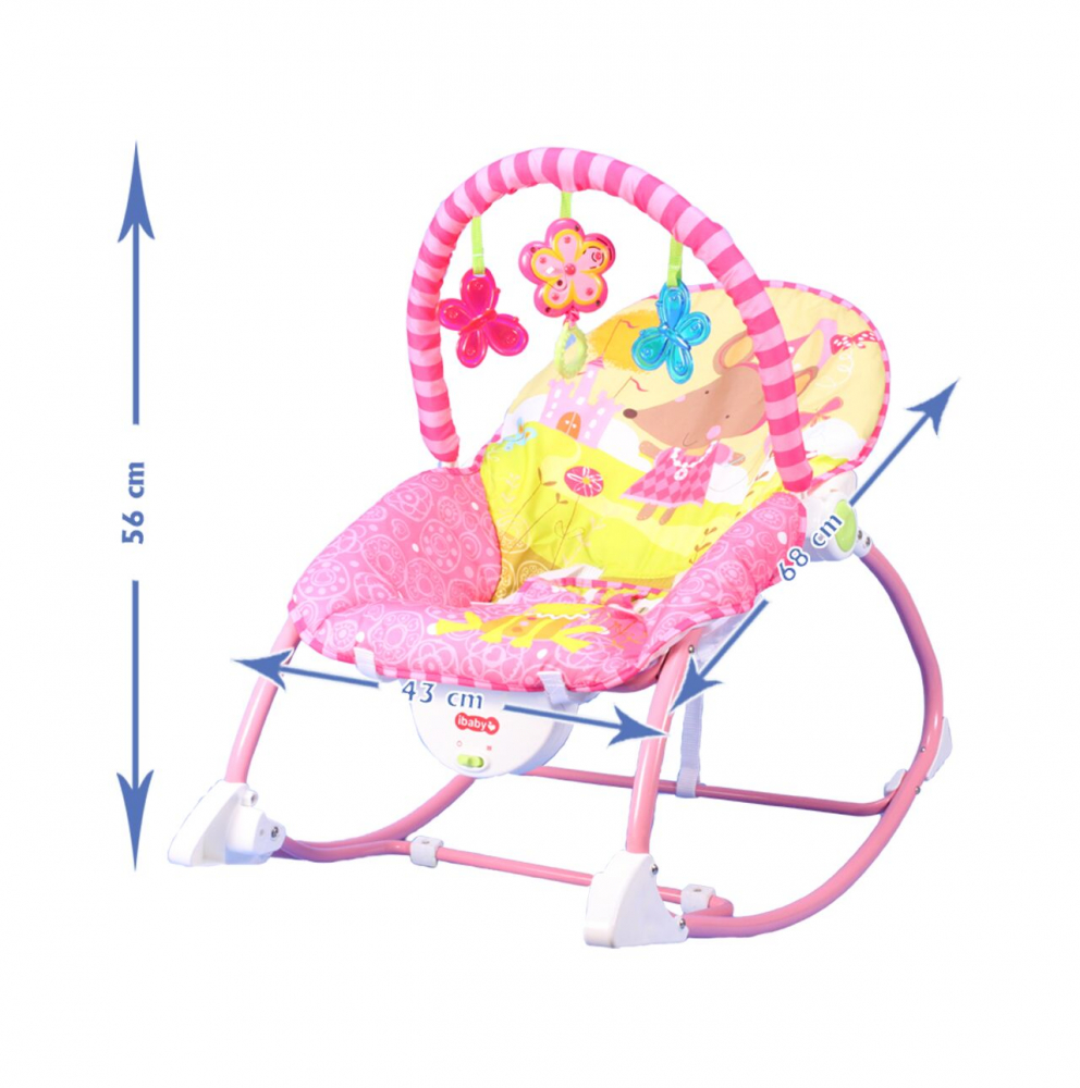 Scaun balansoar pentru copii cu vibratii 3 in 1 Pink - 6