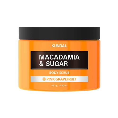 Scrub natural hidratant cu macadamia si zahar Pink Grapefruit Kundal 550 ml