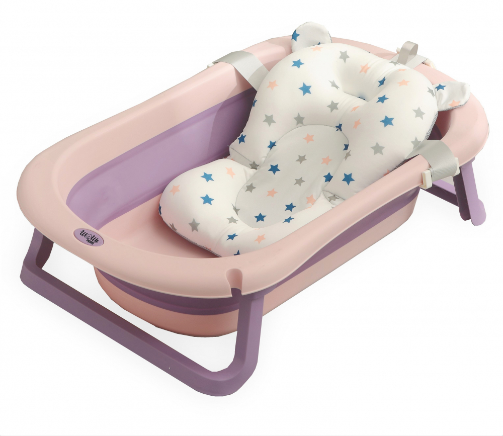 Set Cadita pliabila Little Mom cu Termometru si Hamac pentru copii Purple - 3 | YEO