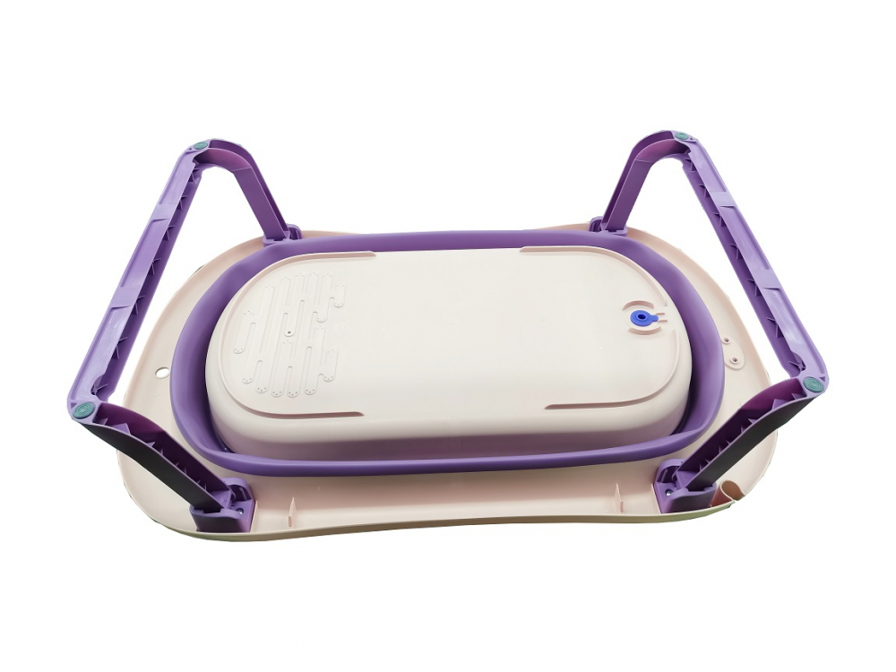 Set Cadita pliabila Little Mom cu Termometru si Hamac pentru copii Purple - 3 | YEO