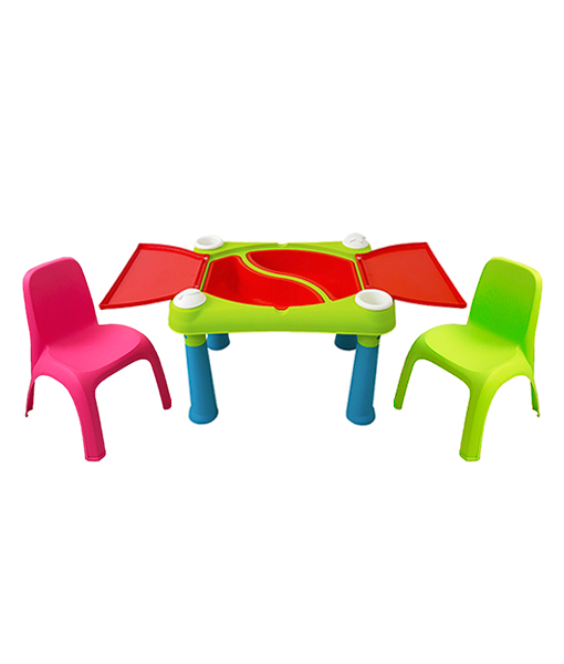 Set masuta cu 2 scaunele cu spatar multicolor
