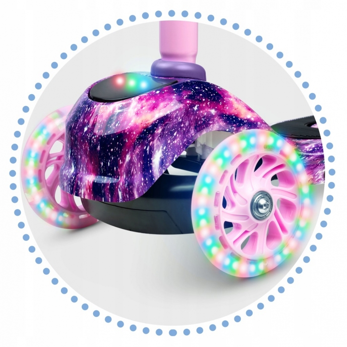 Trotineta Ricokids cu roti LED Piko Violet Roz - 5