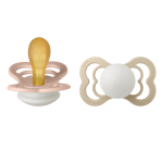 Set 2 suzete Bibs Supreme Fosforescente Glow Latex tetina simetrica 6 luni +