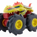 Masinuta Monster Truck Hot Wheels Twister Tredz Mega Wrex galben scara 1:43