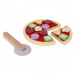 Jucarie interactiva Ecotoys de lemn sub forma de pizza 4221