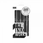 Set 5 Markere dimensiuni diferite negre The Ink Works