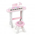 Orga Mp3 cu pian microfon scaun si 37 Taste Pink