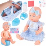 Papusa bebelus Blue Dress interactiva cu accesorii 30cm