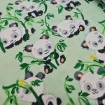 Set 3 scutece multifunctionale din finet 75x75 cm Kreis panda verde