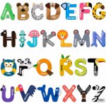 Set 26 piese magnetice cu litere alfabetului Animals