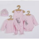 Set 4 piese New Baby din bumbac marime 56 Angel Pink