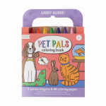 Set carte de colorat si creioane colorate portabil Animale prietenoase