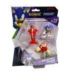 Set 3 figurine Sonic Prime blister Mr. Dr. Eggman & Sonic NY & Knuckles