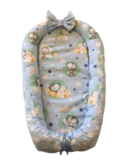 Baby Nest din cocos Baby Teddy blue - 1