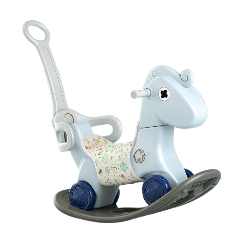 Balansoar 3 in 1 cu maner parental Nichiduta Rocking Horse Blue