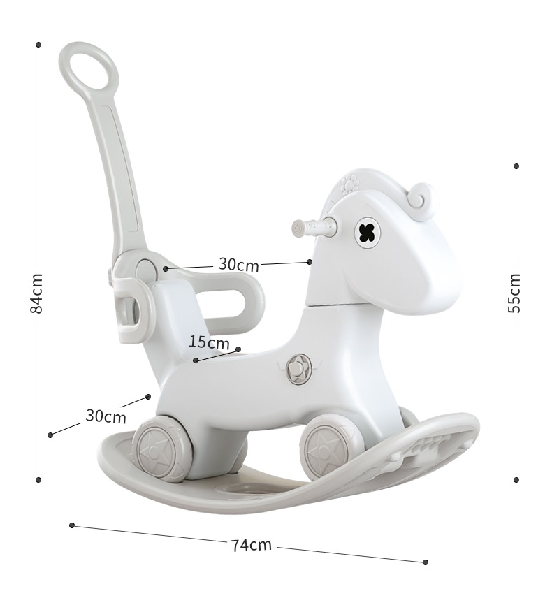 Poze Balansoar 3 in 1 cu maner parental Nichiduta Rocking Horse Blue nichiduta.ro 