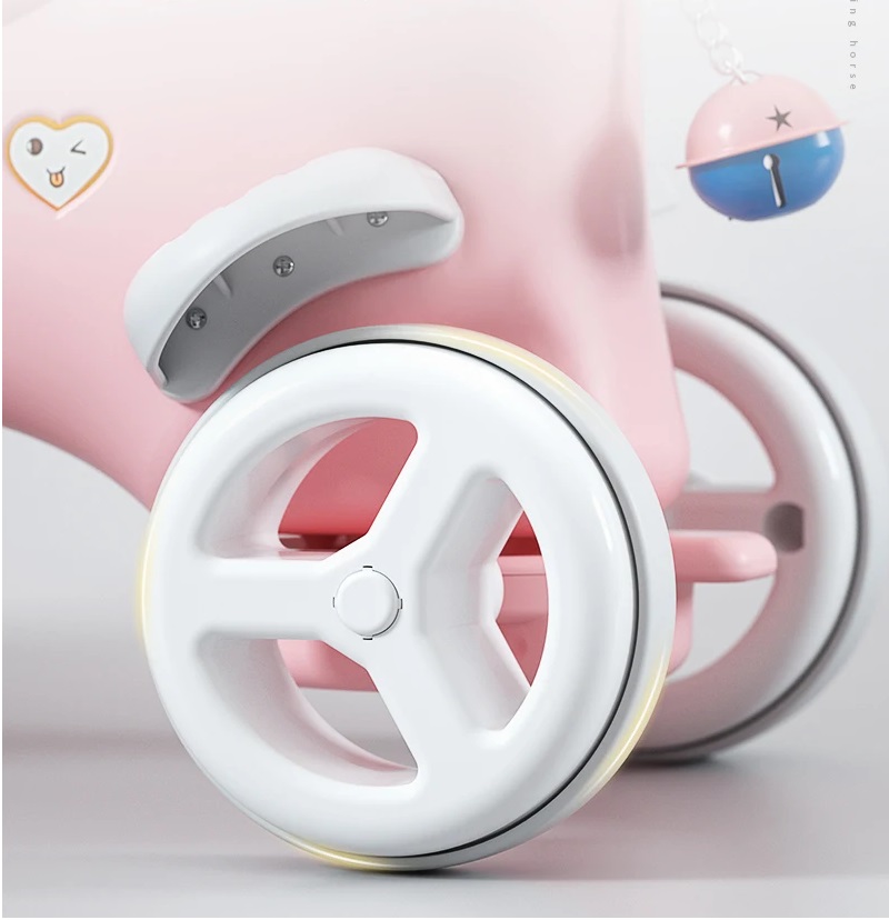 Poze Balansoar 3 in 1 transformabil in vehicul fara pedale cu maner parental,roti EVA,centuri de siguranta,jucarie muzicala,spatar si bara de siguranta detasabile Nichiduta Garden Cleo Pink nichiduta.ro 