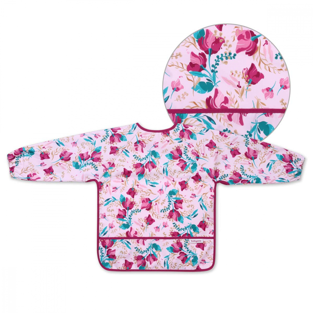 Baveta Baby Ono cu maneca lunga model floral - 3 | YEO