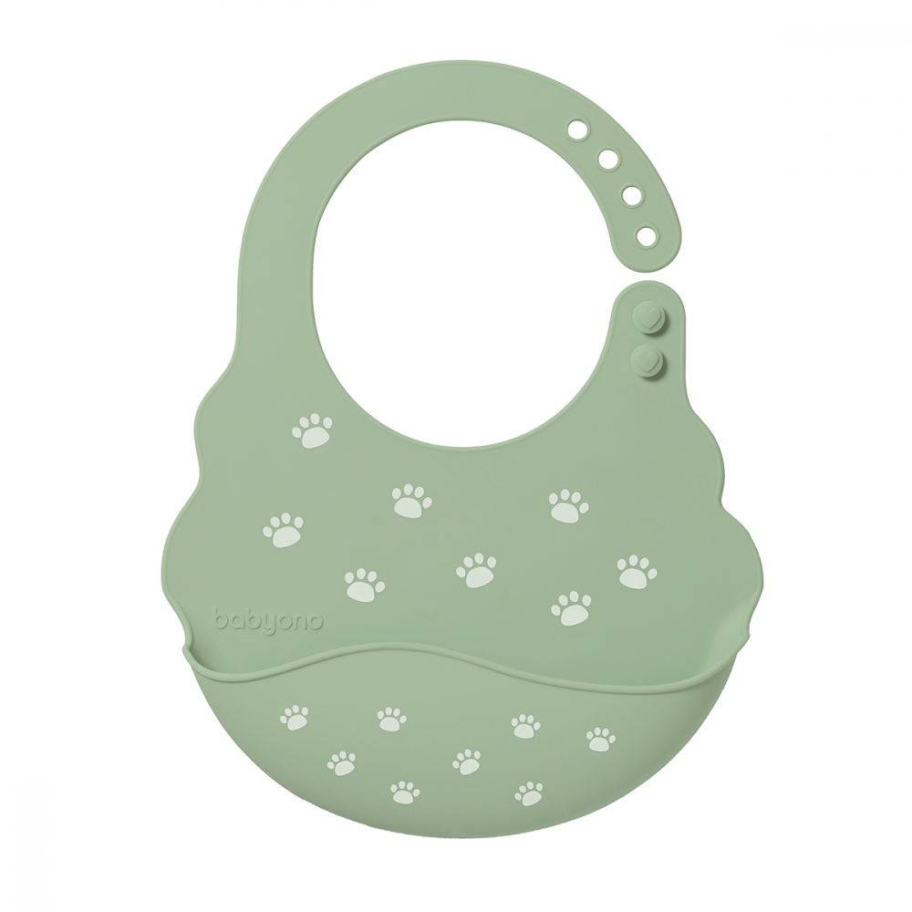 Baveta Babyono din silicon ajustabila verde inchis - 3 | YEO