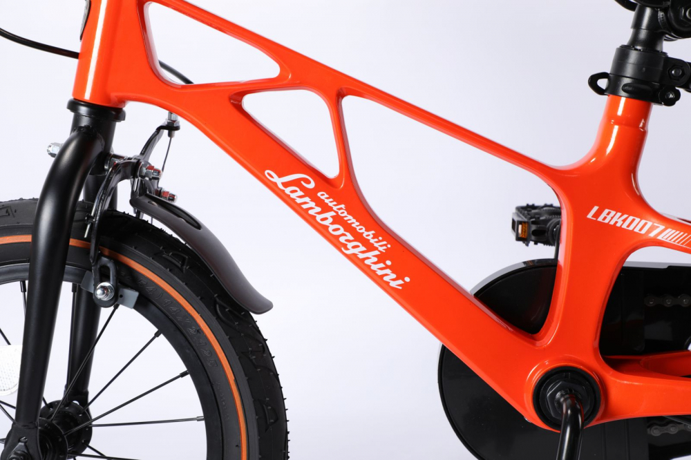 Bicicleta Lamborghini 14 inch cadru magneziu portocalie - 6