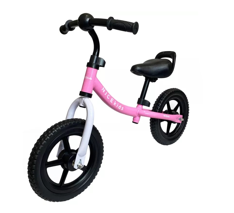 Bicicleta fara pedale 12 inch Nice Kids White Pink - 2 | YEO