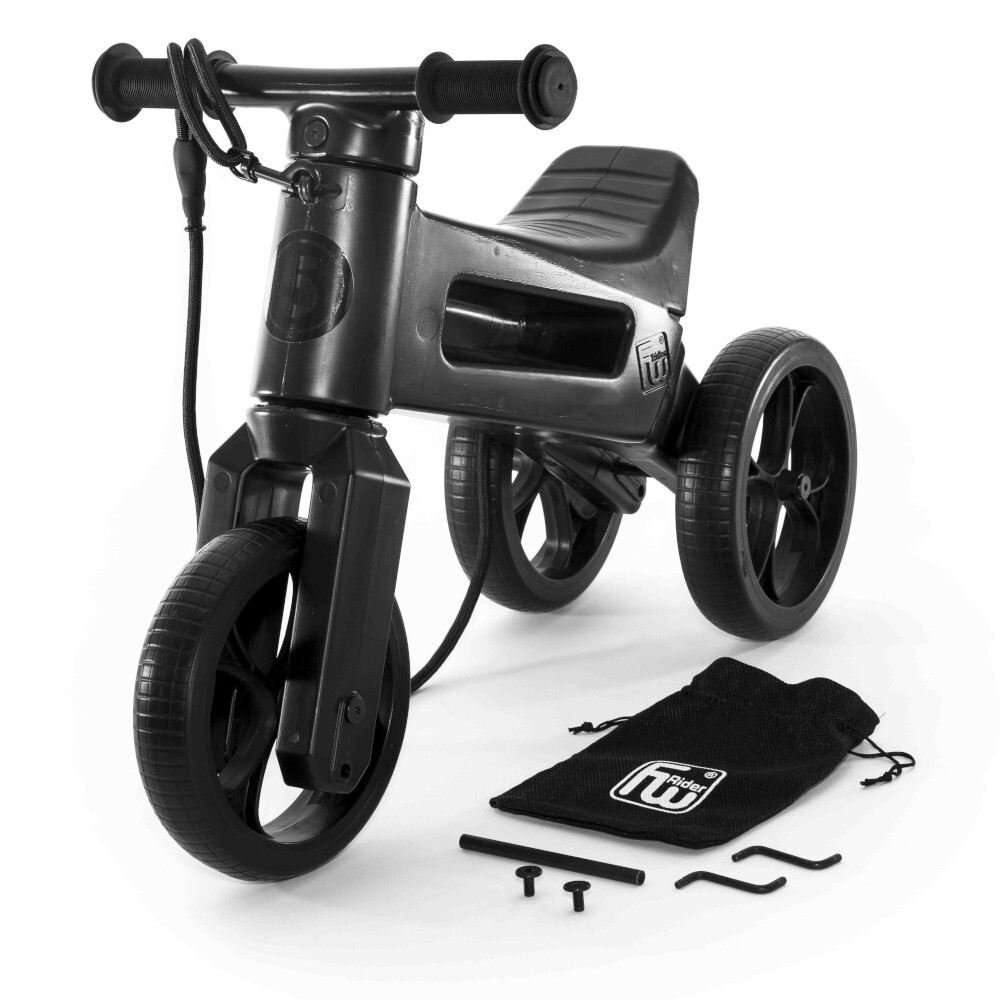 Bicicleta fara pedale 2 in 1 Funny Wheels Rider SuperSport All-Black Limited - 2