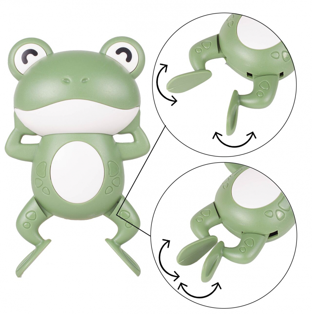 Jucarie de baie cu cheita Swimming frog Green - 1 | YEO