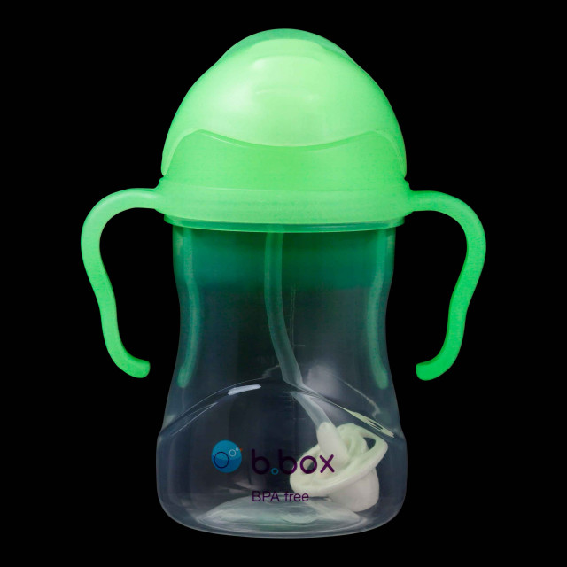 Cana cu pai b.box 240 ml +6 luni glow in the dark - 1 | YEO