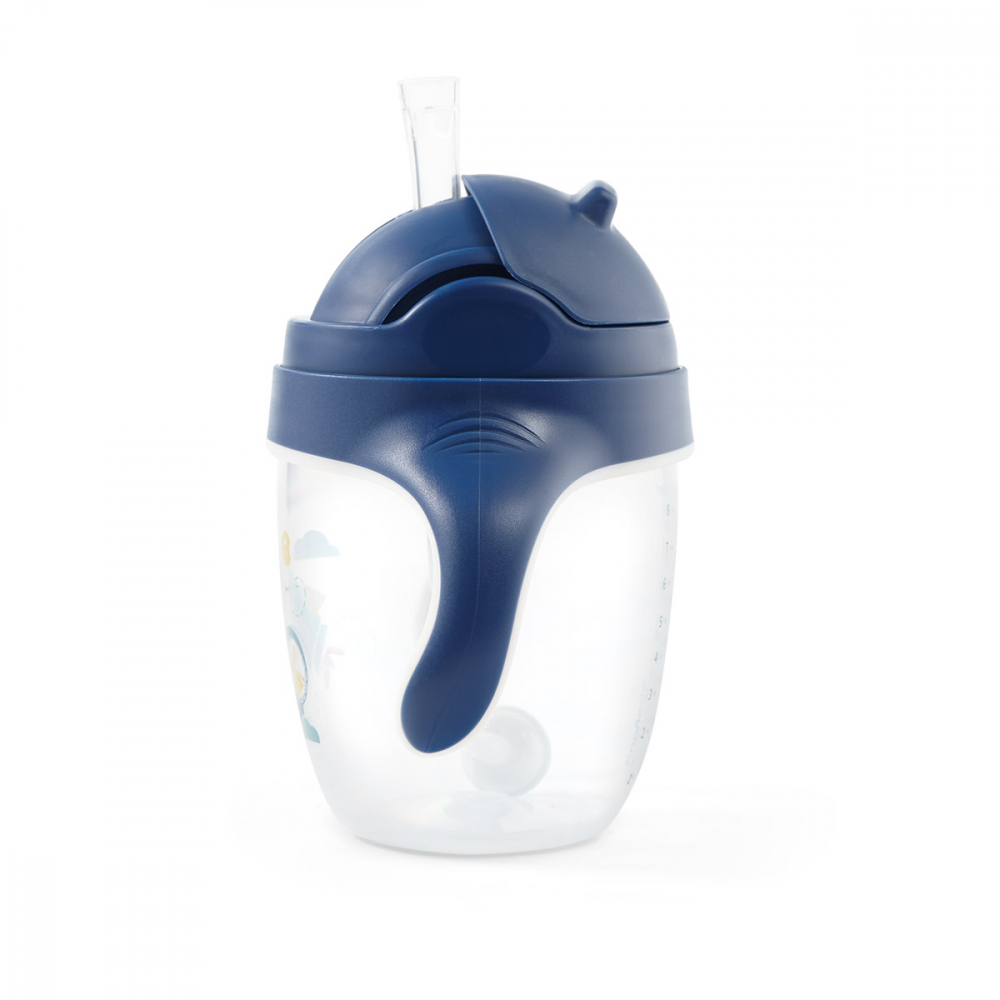 Cana cu pai Baby Ono pentru copii 240 ml albastru - 2 | YEO