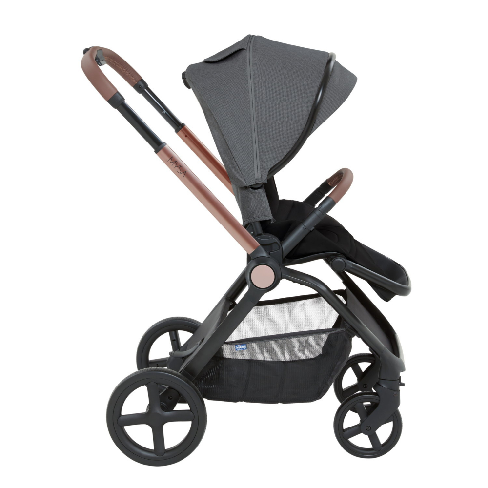 Carucior copii duo Chicco Mysa de la nastere pana la 22Kg Black Satin - 3