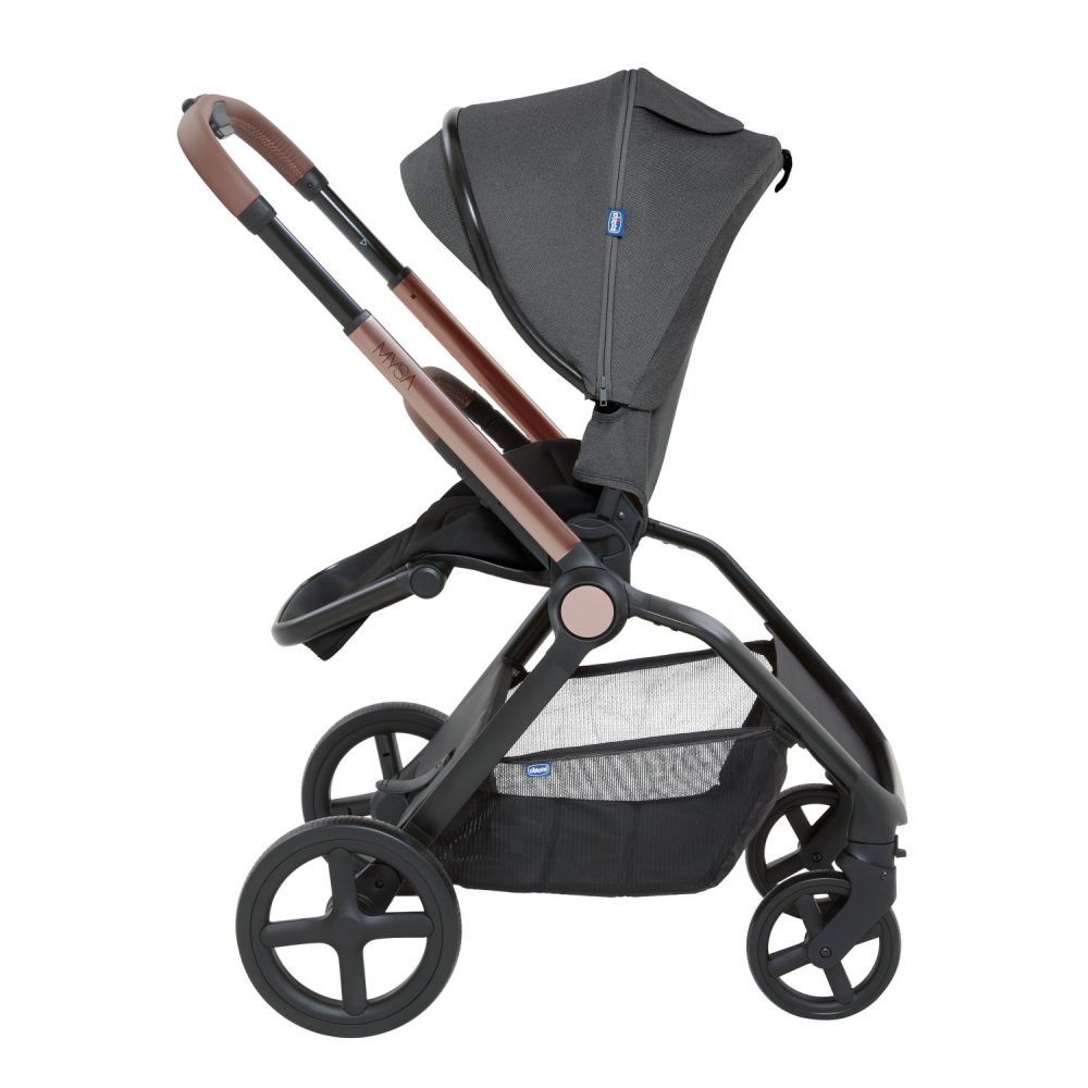 Carucior copii duo Chicco Mysa de la nastere pana la 22Kg Black Satin - 4